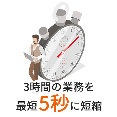 ３時間の業務を最短５秒に短縮