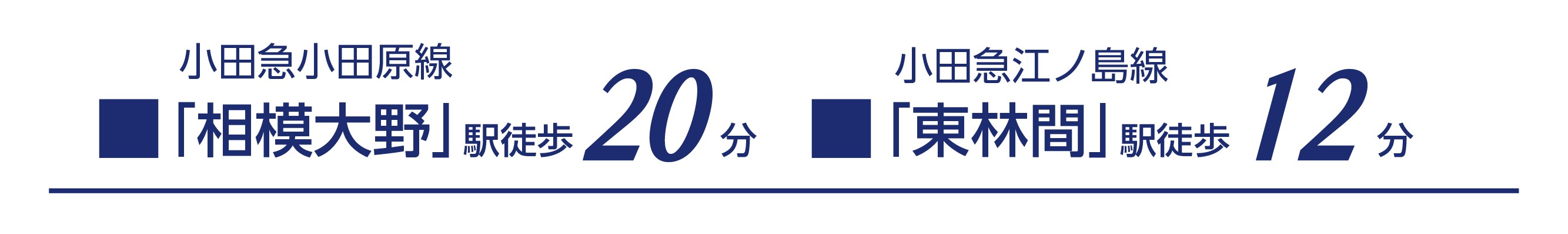 「相模大野」駅徒歩20分、「東林間」駅徒歩12分